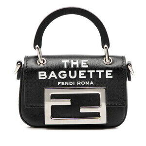 FENDI Black Leather Shoulder Bag